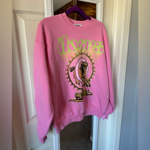 NWOT🩷Daydreamer The Doors Strange Days BF Crew XS oversized Pink - Picture 4 of 8